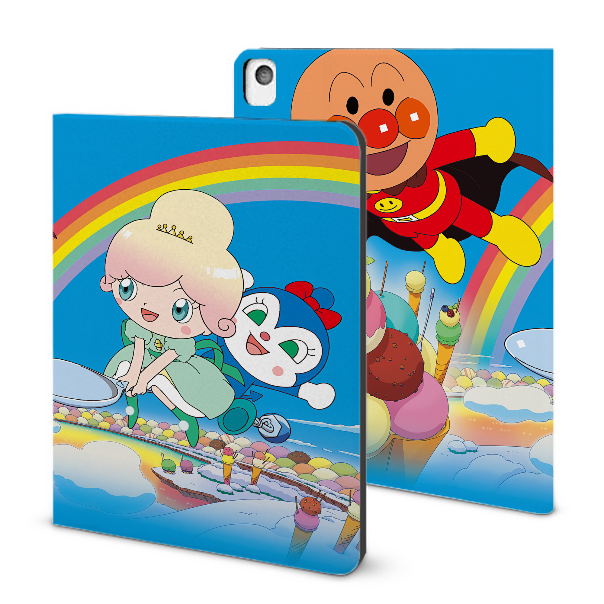 （画像用） アンパンマン Anpanman IPadケース ペンホルダー付き ブックスタイルデザイン